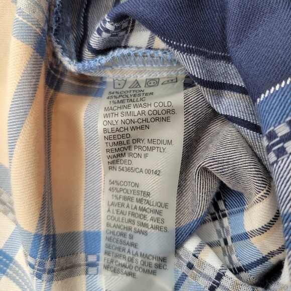 Allison Daley Button Down Plaid Thread Blouse w/ Roll Up Sleeves Womens Sz 2XL - Picture 5 of 12